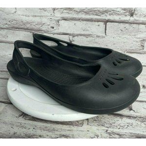 Crocs Flats Size 9 Black Slingback Slip On Shoes